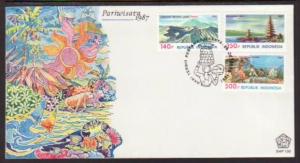 Indonesia 1329-1331 Landscapes 1987 U/A FDC 