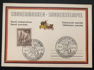 1955 Stuttgart Germany Postcard First Day Cover FDC Special Postage Stamps