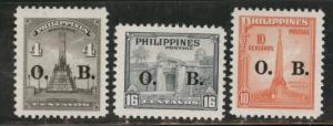 Philippines Scott o50-52 MH* official set