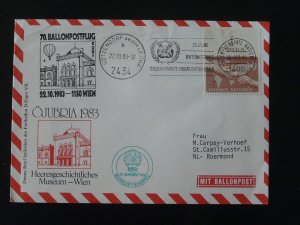 ballonpost Ergee VII balloon flight Pro Juventute #70 cover Austria 1983 (UNO 4)