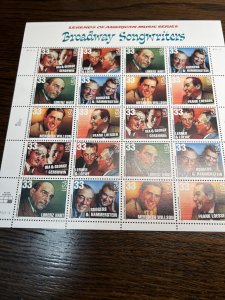 Scott#3345-50 Broadway Songwriters,Legends of American Music -33 Cent - MNH-1999