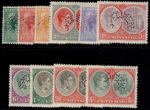 ST KITTS-NEVIS GVI SG68s-77s, 1938-50 complete set, LH MINT. Cat £300. SPECIMEN