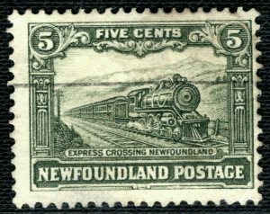 Canada NEWFOUNDLAND KGV Stamp SG.168 5c TRAIN (1928) DLR Used Cat £19+ OBLUE19