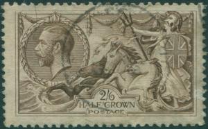 Great Britain 1913 SG400 2/6d sepia-brown KGV Sea Horses FU