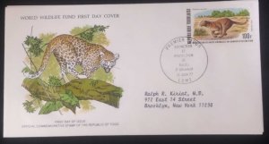 EL)1977 TOGO, WORLD WILDLIFE FUND, WWF, LEOPARD, CIRCULATED TO NEW YORK - USA, F