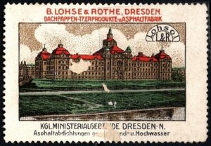 Vintage Germany Poster Stamp B. Lohse & Rothe Roofing Felt Products & Asphalt