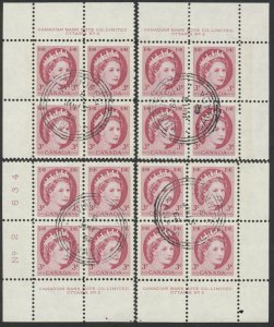 Canada #337p-341p QEII Wilding Tagged Matched Sets Of Used Plate/Corner Blocks