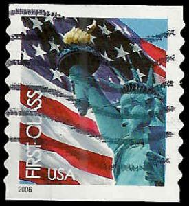 # 3970 USED FLAG AND STATUE OF LIBERTY