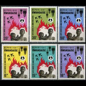 RWANDA 1966 - Scott# 170-5 Nuclear Set of 6 NH