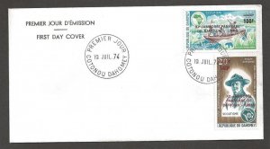 1974 Dahomey Scouts PanArab Jamboree ovpt FDC