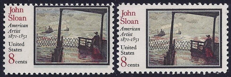 1433 - 8c Color Shift Error / EFO John Sloan Mint NH 