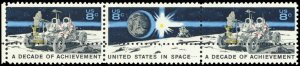 1435a, MNH 8¢ Space RARE Strip With Double Perforations Freak Error Stuart Katz