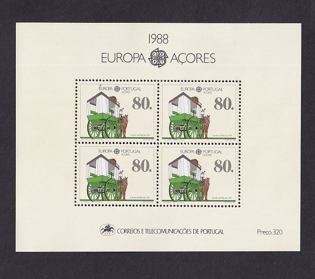 Portugal  Azores   #370a   1988   MNH  Europa  sheet
