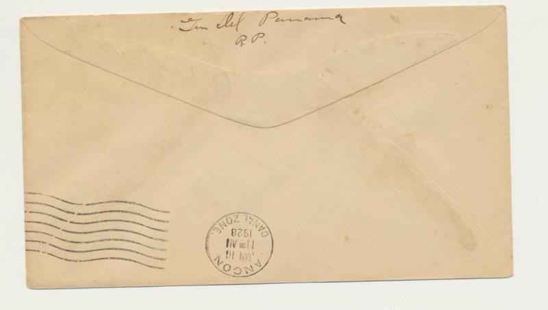 PANAMA CANAL ZONE 1928 COVER ANCONA TO BALBOA, WITH LINDBERGH IMPERF ISSUES