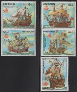 Paraguay 1987 unused Sc 2213-14 Sailing Ships Discovery of America 500th