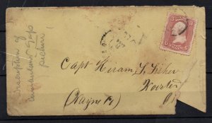 USA 1864 3c Civil War cover to Captain Fisher WS36670