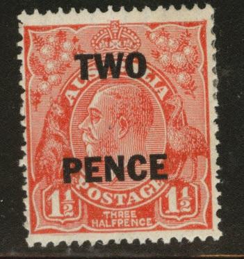 Australia Scott 106 Two Pence surcharge 1930 MH* CV$1.60