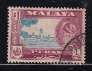 Malaya Perak 1957 Sc 135 $1 Used