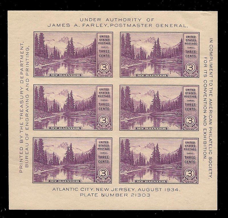 U.S 750 MNH BLOCK OF SIX AS SHOWN (N200)