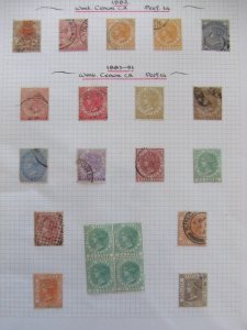 Straits QV 1883 set including SG68a mint block of 4