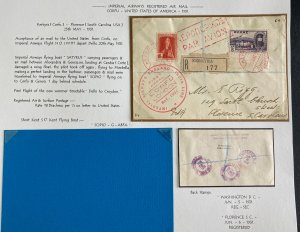 1931 Kerkyra Greece Censored First Flight Airmail Cover To Florence SC USA