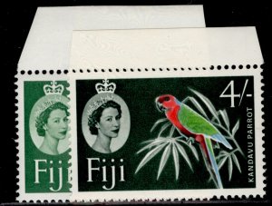 FIJI QEII SG321 + 322, 4s SHADE VARIETIES, NH MINT. Cat £14. 