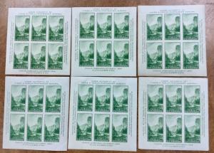 751 SOUVENIR SHEET  Yosemite MINT, OG, H, wholesale lot of 6