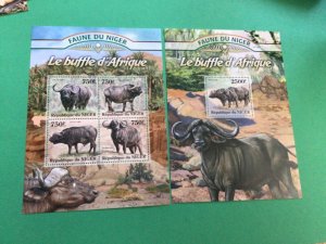 Rep du Niger  Buffalo 2 mint never hinged official stamps sheets  A16983