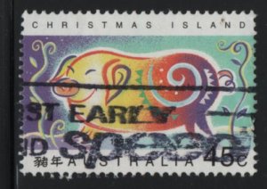 Christmas Island 1995 used Sc 367 45c Stylized boar Year of the Boar