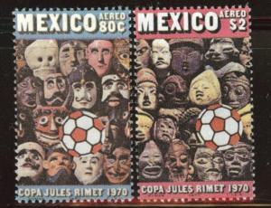 MEXICO Scott C372-373 MNH** 1969 World Soccer airmail 