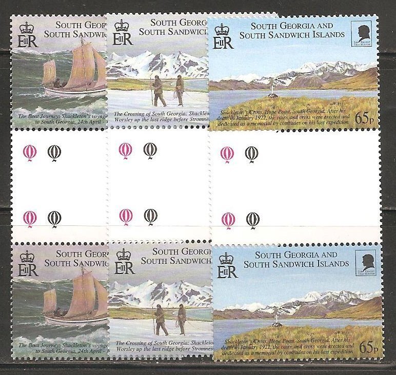 South Georgia SC 254-6 Gutter Pairs MNH