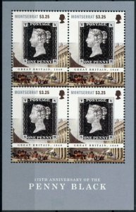 Montserrat Stamps-on-Stamps Stamps 2015 MNH Penny Black Rowland Hill SOS 4v M/S