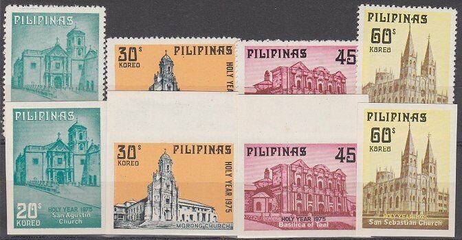 PHILIPPINES 1975 Holy Year set perf & imperf MNH............................L568