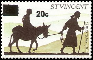 St. Vincent 20c Local Provisional Overprint