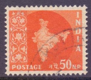 India Scott 313 - SG410, 1958 Map 50np used