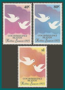 Cocos 1993 Festivals, MNH  #286-288,SG293-SG295