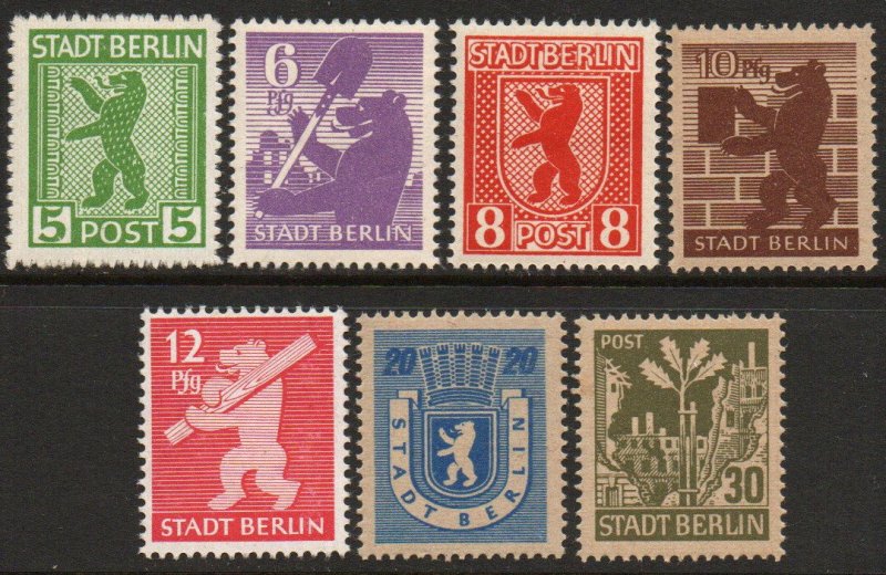 Germany DDR Russian Occupation Berlin-Brandenburg Sc #11N1-11N7 Mint Hinged