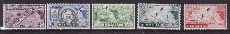 Bermuda-Sc #149-53-unused NH part set-Maps-Birds-1953-8-