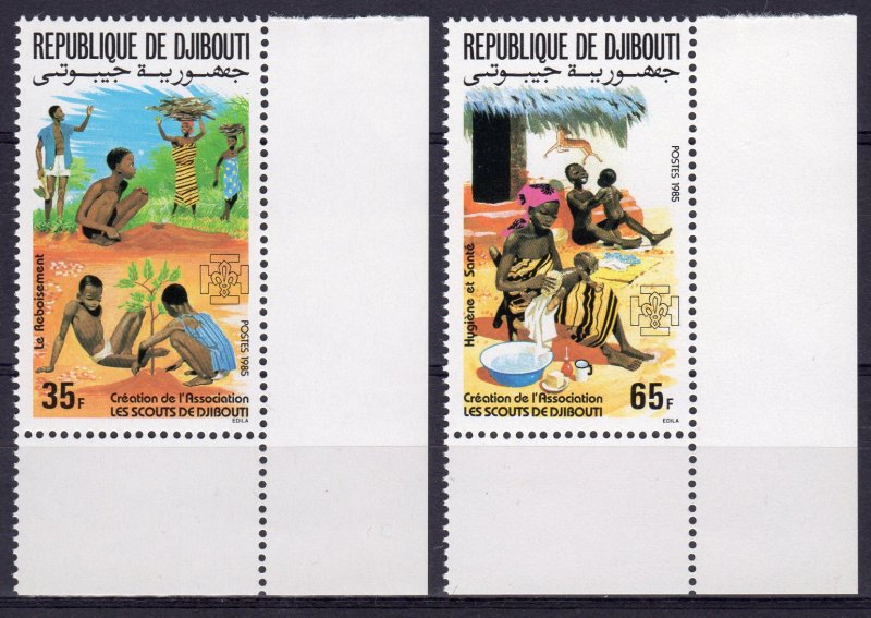 Djibouti 1985 Sc#599/600 SCOUTING Set (2) Perforated MNH