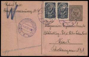 Austria 1920 Deutsch-Oesterreich Upfranked Rohrpost Pneumatic Mail Cover P 66890