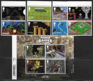 Great Britain 3928-3936 Video Games set and s.s. MNH
