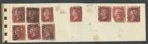 Great Britain #33 Used, Plate 205, Lot of 10