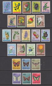 Yugoslavia Sc 538-546, 597-605, 724-729 MNH. 1959-64 issues, 3 cplt sets, VF.