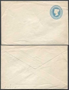 EP6db QV 2d Light Blue Post Office Envelope on Silk Thread 2 Paper Mint