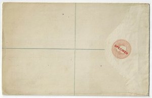 Ceylon 1890 15 cents registry envelope, size H, SPECIMEN overprint