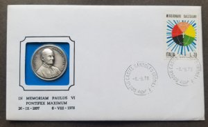 *FREE SHIP Italy Pope Paulus VI 1978 FDC (coin cover)