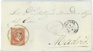 P0133 - SPAIN - POSTAL HISTORY - #48 on cover from TALAVERA Wheel of Car 57-