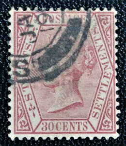 Straits Settlements #55 Used, SG 69 Used 1891