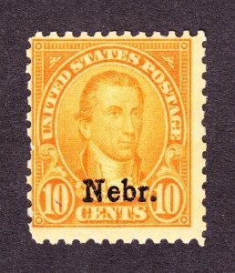 US 679 10c Monroe Mint Nebraska Overprint F OG NH SCV $180