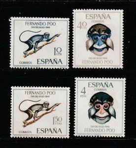 Fernando Po 240-243 Set MH Animals, Monkeys